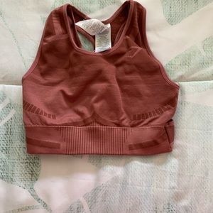 Pink gym shark sports bra